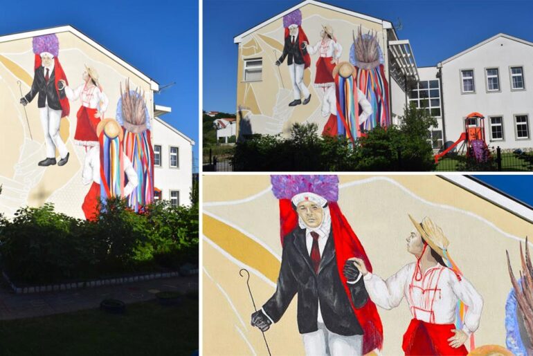 Na školskoj zgradi u Loparu osvanuo mural s motivom loparskih maškara